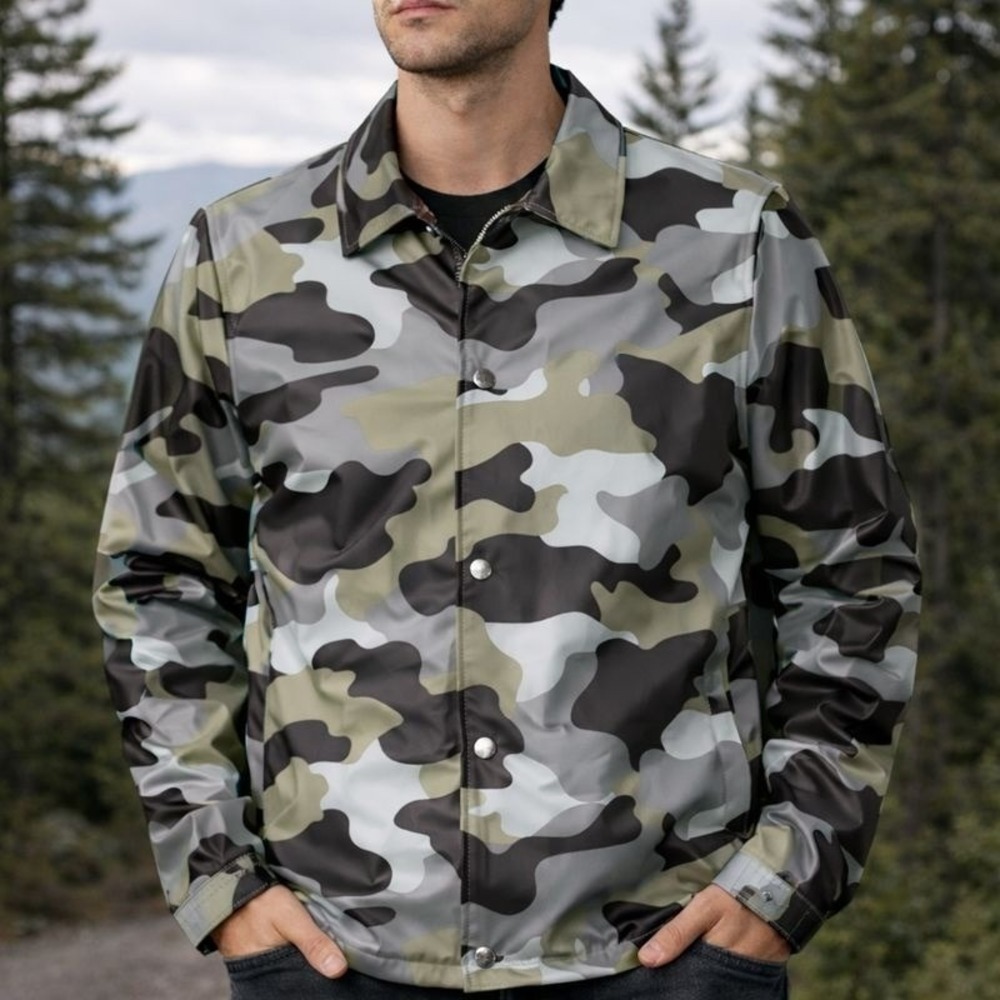 NWT RAINS Rain Jacket Women's XS / S Green Brown Grey Camo Waterproof Denmark